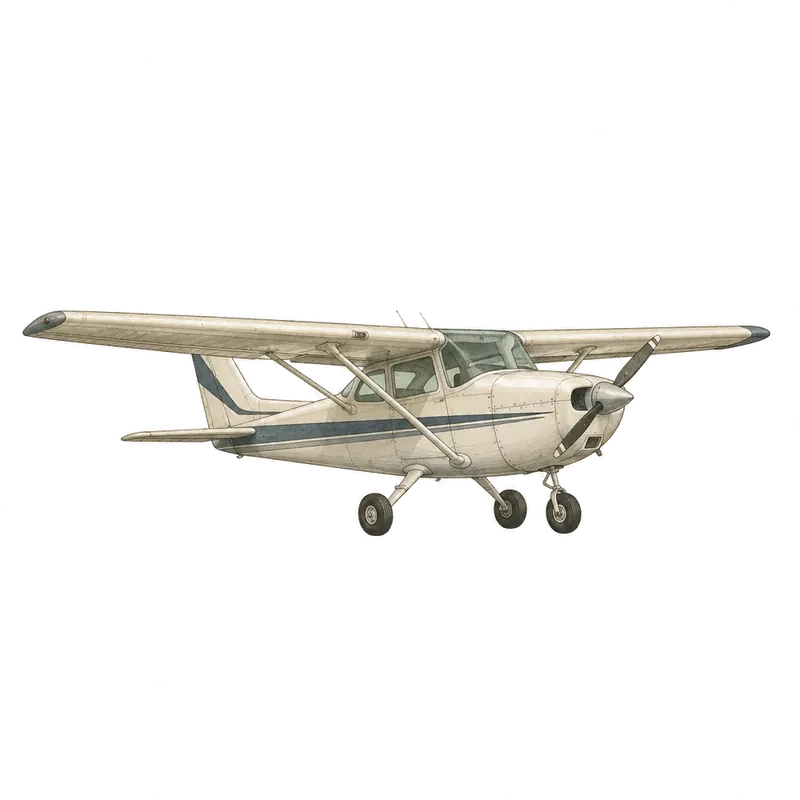 Illustration of a single-engine light aircraft