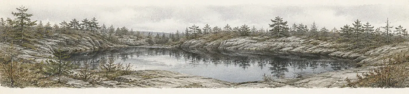 Illustration of the trails and lake at Wawayanda State Park